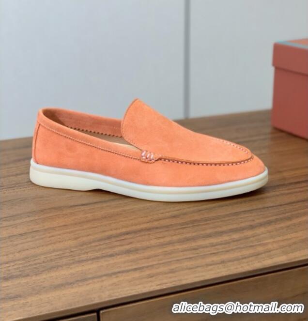 Inexpensive Loro Piana Summer Walk Loafer in Suede LP61911 Light Orange 2025