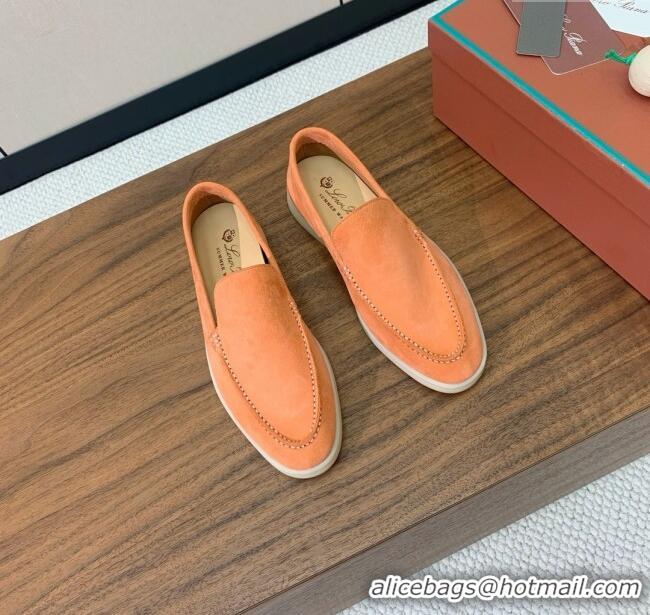 Inexpensive Loro Piana Summer Walk Loafer in Suede LP61911 Light Orange 2025