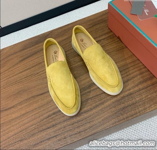Super Quality Loro Piana Summer Walk Loafer in Suede LP61913 Yellow 2025