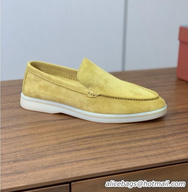 Super Quality Loro Piana Summer Walk Loafer in Suede LP61913 Yellow 2025