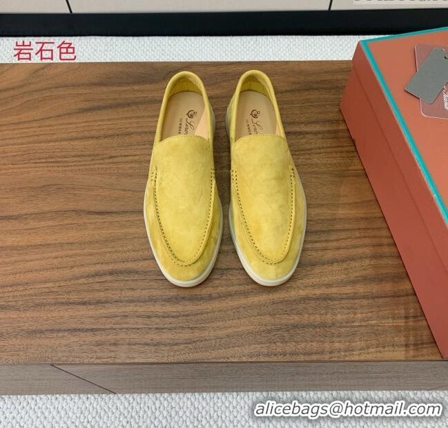 Super Quality Loro Piana Summer Walk Loafer in Suede LP61913 Yellow 2025
