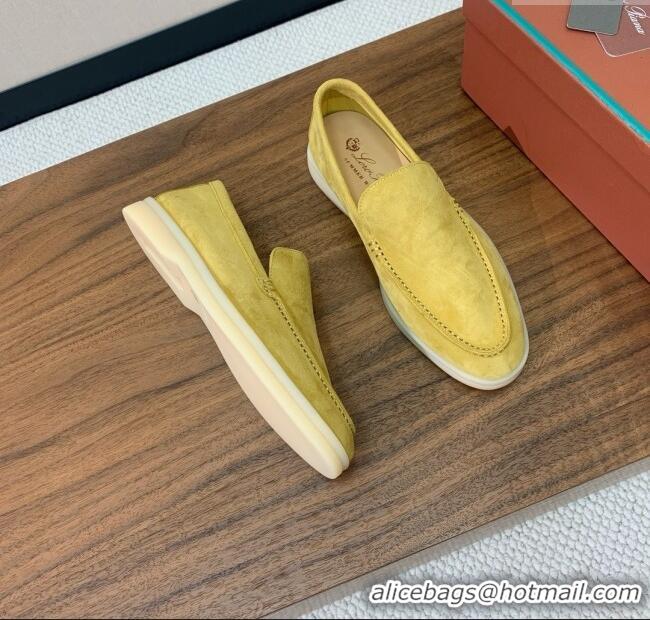 Super Quality Loro Piana Summer Walk Loafer in Suede LP61913 Yellow 2025