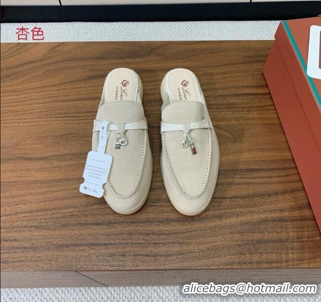 ​Top Quality Loro Piana Charms Walk Babouche Loafer in Suede LP061917 Apricot 2025