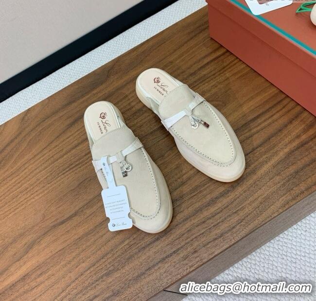 ​Top Quality Loro Piana Charms Walk Babouche Loafer in Suede LP061917 Apricot 2025