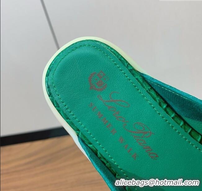 ​Famous Brand Loro Piana Charms Walk Babouche Loafer in Suede LP061918 Green 2025