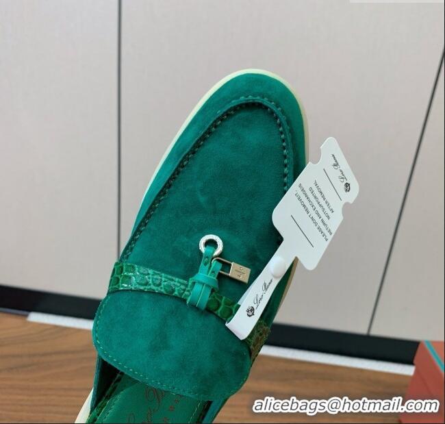 ​Famous Brand Loro Piana Charms Walk Babouche Loafer in Suede LP061918 Green 2025