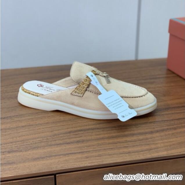 Cheap Price Loro Piana Charms Walk Babouche Loafer in Suede LP061919 Apricot 2025