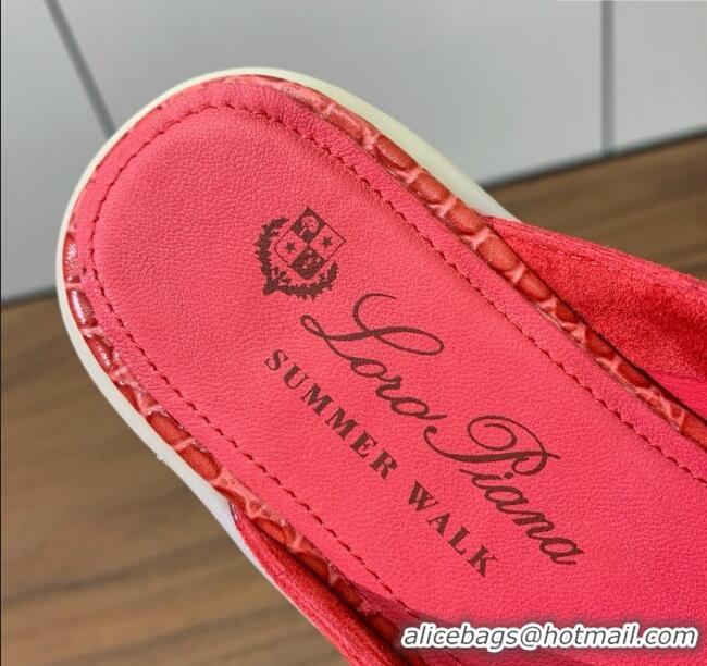 ​Famous Brand Loro Piana Charms Walk Babouche Loafer in Suede LP061921 Red 2025