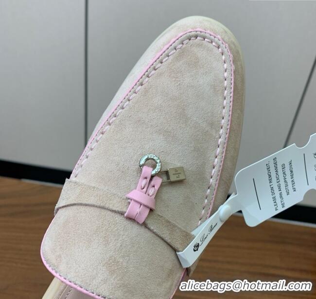 Well Crafted Loro Piana Charms Walk Babouche Loafer in Suede LP061923 Beige/Pink 2025