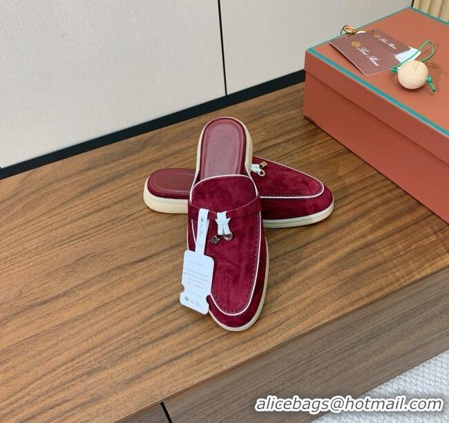 ​New Design Loro Piana Charms Walk Babouche Loafer in Suede LP061925 Burgundy 2025