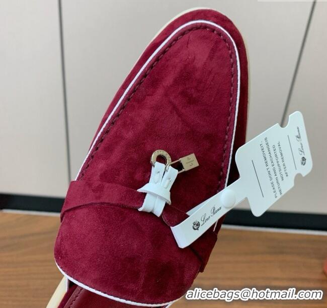 ​New Design Loro Piana Charms Walk Babouche Loafer in Suede LP061925 Burgundy 2025