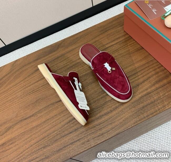 ​New Design Loro Piana Charms Walk Babouche Loafer in Suede LP061925 Burgundy 2025