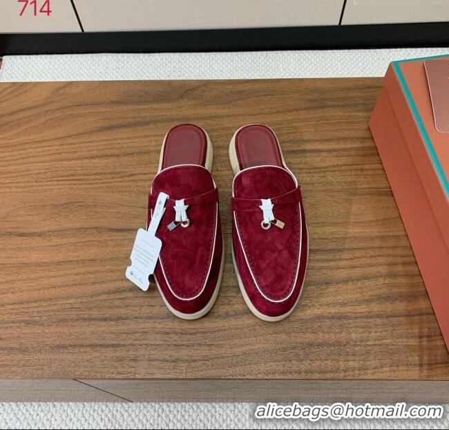 ​New Design Loro Piana Charms Walk Babouche Loafer in Suede LP061925 Burgundy 2025