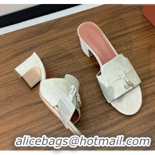 ​Traditional Specials Loro Piana Summer Charms Sandal 5.5cm Heel in Suede LP62001 Apricot 2025