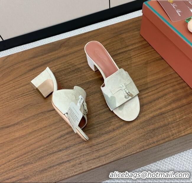 ​Traditional Specials Loro Piana Summer Charms Sandal 5.5cm Heel in Suede LP62001 Apricot 2025