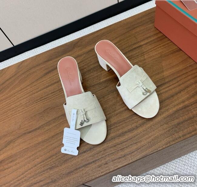 ​Traditional Specials Loro Piana Summer Charms Sandal 5.5cm Heel in Suede LP62001 Apricot 2025