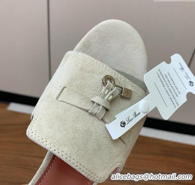 ​Traditional Specials Loro Piana Summer Charms Sandal 5.5cm Heel in Suede LP62001 Apricot 2025