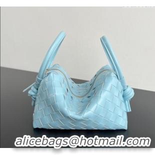 Grade Cheap Bottega Veneta Small Loop Cross-Body Bag in Intrecciato Leather 796615 Zenith Blue 2025