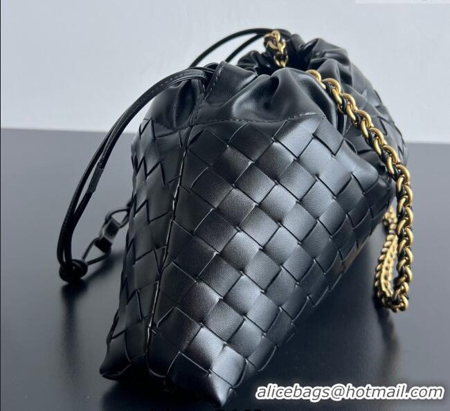 New Cheap Bottega Veneta Dustbag Notte in Intrecciato Leather 839394 Black 2025