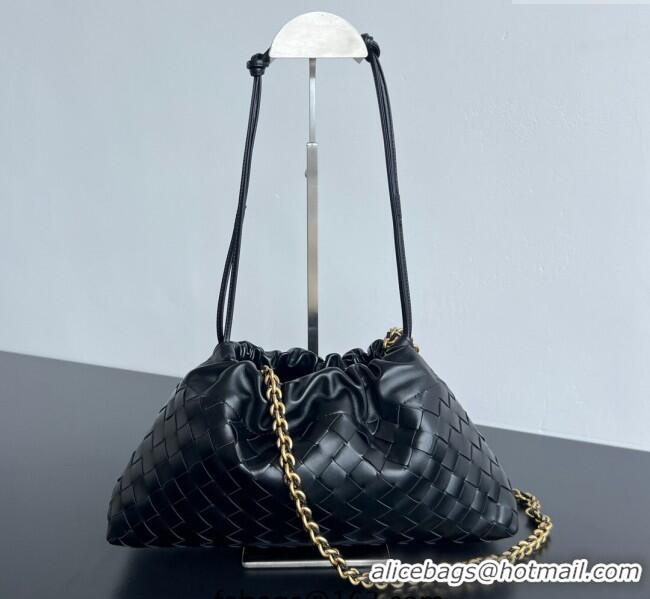 New Cheap Bottega Veneta Dustbag Notte in Intrecciato Leather 839394 Black 2025