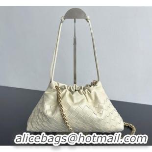 Best Price Bottega Veneta Dustbag Notte in Intrecciato Leather 839394 Sea Salt White 2025