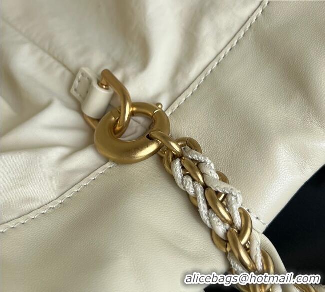 Best Price Bottega Veneta Dustbag Notte in Intrecciato Leather 839394 Sea Salt White 2025