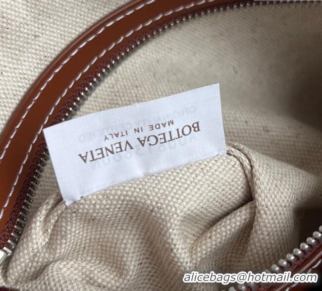Famous Brand Bottega Veneta Men's Small Camera Bag in Intrecciato Leather 755923 White/Brown 2025