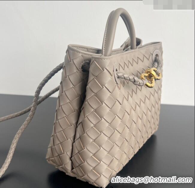Big Discount Bottega Veneta Small Andiamo Top Handle Bag in Intrecciato Leather 743568 Lime Grey 2025