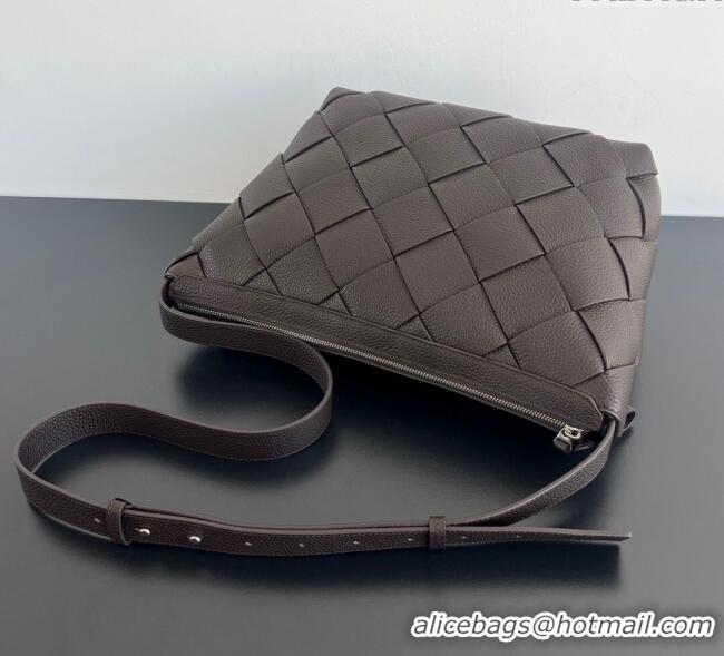 Discount Bottega Veneta Mens Diago Hobo Bag in Grained Intrecciato Leather 795125 Fondant Brown 2025