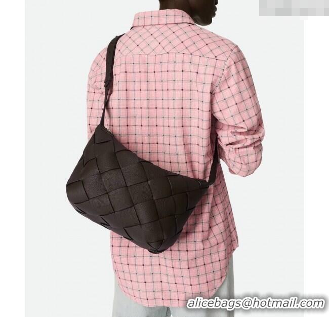 Discount Bottega Veneta Mens Diago Hobo Bag in Grained Intrecciato Leather 795125 Fondant Brown 2025