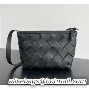 Top Design Bottega Veneta Mens Diago Hobo Bag in Grained Intrecciato Leather 795125 Black 2025