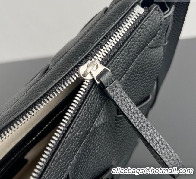 Top Design Bottega Veneta Mens Diago Hobo Bag in Grained Intrecciato Leather 795125 Black 2025