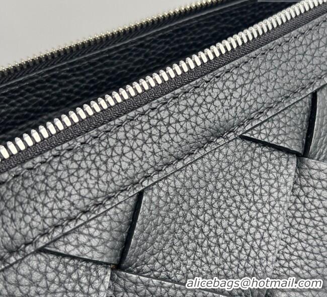 Top Design Bottega Veneta Mens Diago Hobo Bag in Grained Intrecciato Leather 795125 Black 2025