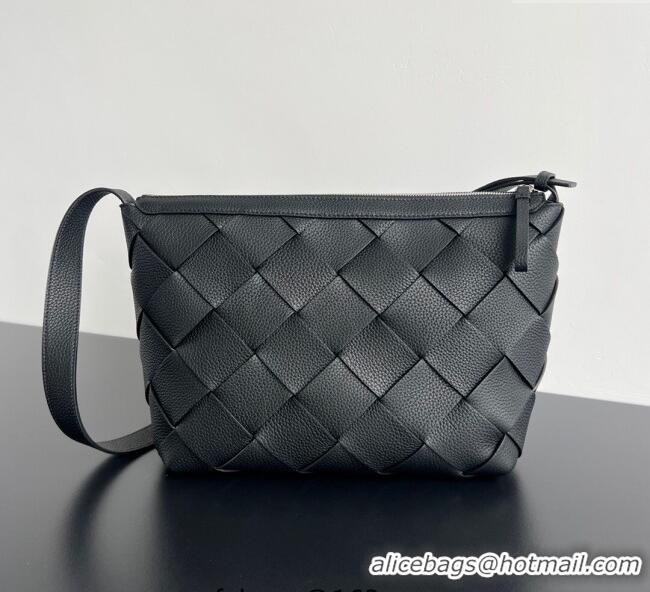 Top Design Bottega Veneta Mens Diago Hobo Bag in Grained Intrecciato Leather 795125 Black 2025
