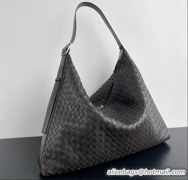 Pretty Style Bottega Veneta Mens Large Traveler Hobo Bag in Intrecciato Leather 806976 Fondant Brown 2025