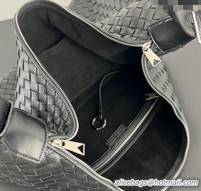 Well Crafted Bottega Veneta Mens Large Traveler Hobo Bag in Intrecciato Leather 806976 Black 2025