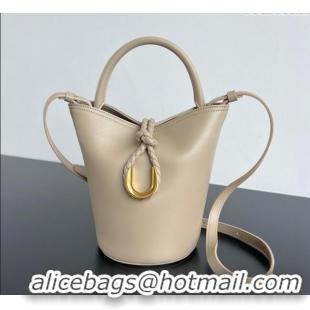 Spot Cheap Bottega Veneta Small Liberta Bucket Bag in Smooth Leather 815244 Ecru Beige 2025