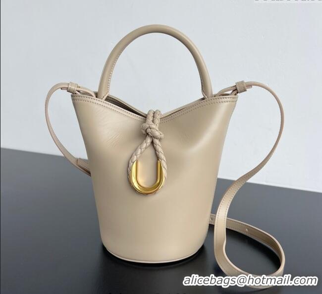 Spot Cheap Bottega Veneta Small Liberta Bucket Bag in Smooth Leather 815244 Ecru Beige 2025