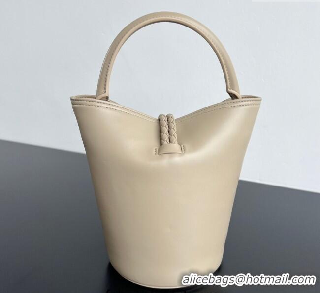 Spot Cheap Bottega Veneta Small Liberta Bucket Bag in Smooth Leather 815244 Ecru Beige 2025