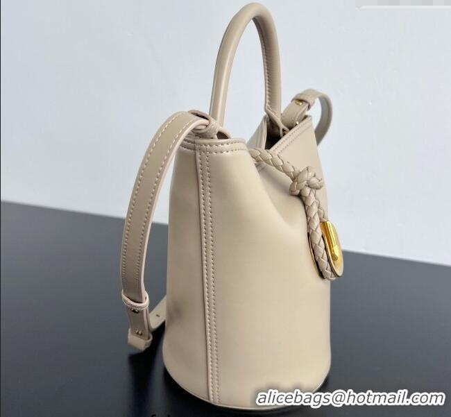 Spot Cheap Bottega Veneta Small Liberta Bucket Bag in Smooth Leather 815244 Ecru Beige 2025
