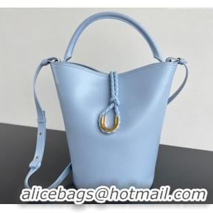 Top Grade Bottega Veneta Liberta Bucket Bag in Smooth Leather 806038 Lunar Blue 2025
