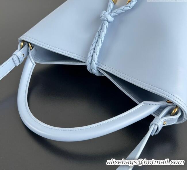 Top Grade Bottega Veneta Liberta Bucket Bag in Smooth Leather 806038 Lunar Blue 2025