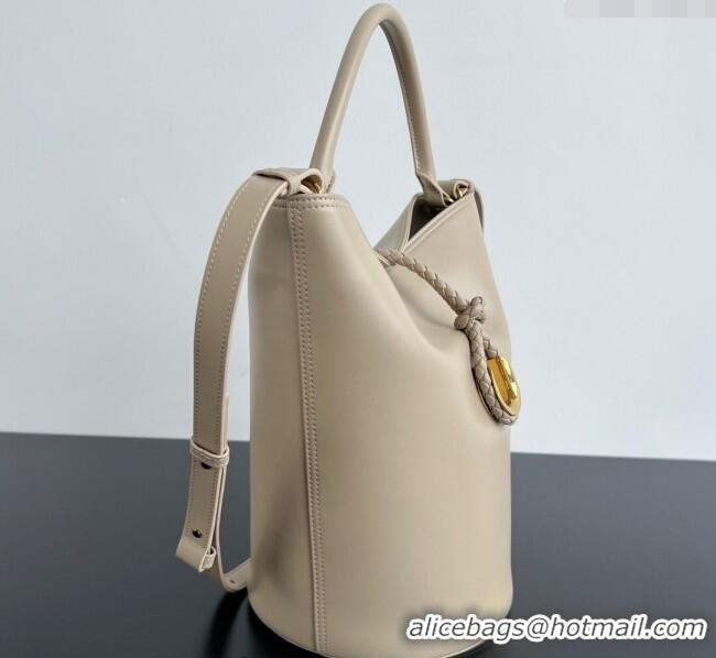 Grade Design Bottega Veneta Liberta Bucket Bag in Smooth Leather 806038 Ecru Beige 2025