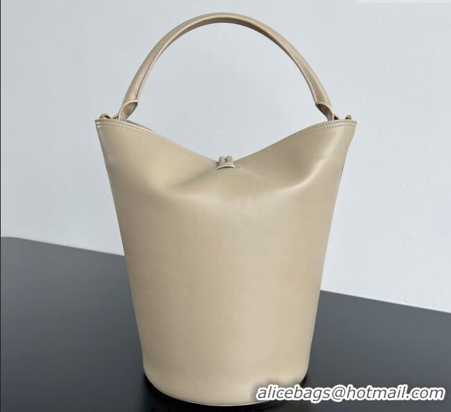 Grade Design Bottega Veneta Liberta Bucket Bag in Smooth Leather 806038 Ecru Beige 2025