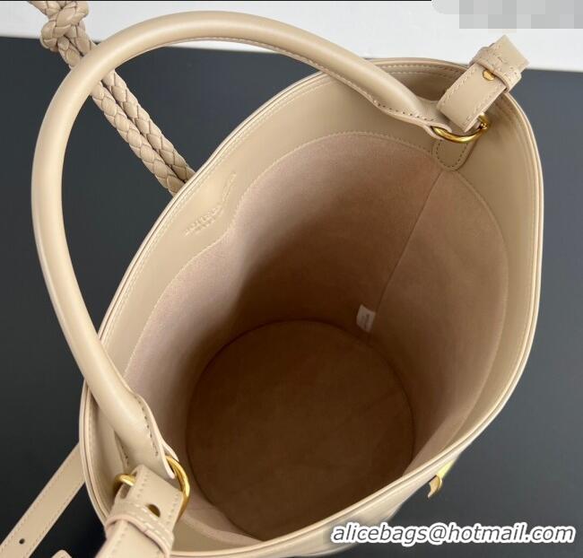 Grade Design Bottega Veneta Liberta Bucket Bag in Smooth Leather 806038 Ecru Beige 2025