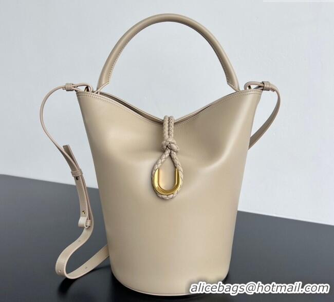 Grade Design Bottega Veneta Liberta Bucket Bag in Smooth Leather 806038 Ecru Beige 2025