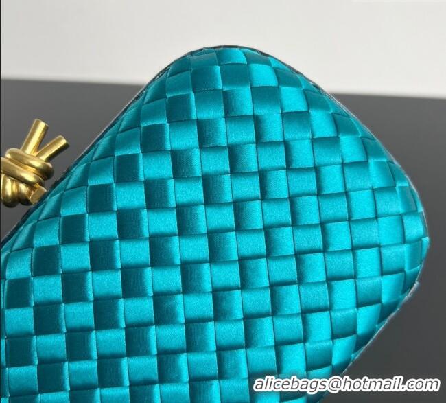 Market Sells Bottega Veneta Classic Knot Clutch in Intreccio Satin BV062501 Blue 2025