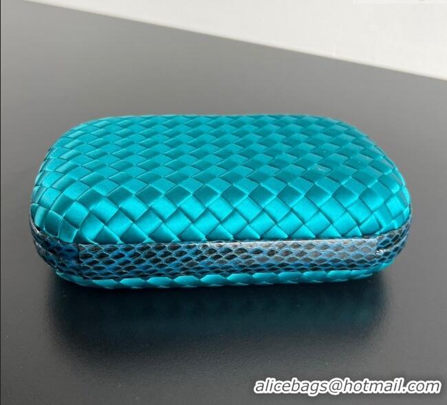 Market Sells Bottega Veneta Classic Knot Clutch in Intreccio Satin BV062501 Blue 2025
