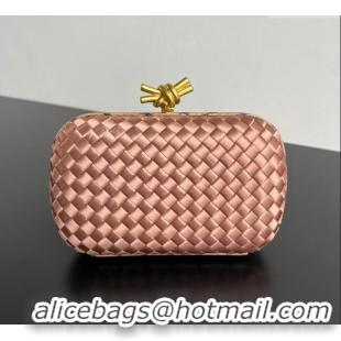 Best Price Bottega Veneta Classic Knot Clutch in Intreccio Satin Pink BV062501 2025