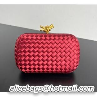 Buy Classic Bottega Veneta Classic Knot Clutch in Intreccio Satin BV062501 Red 2025